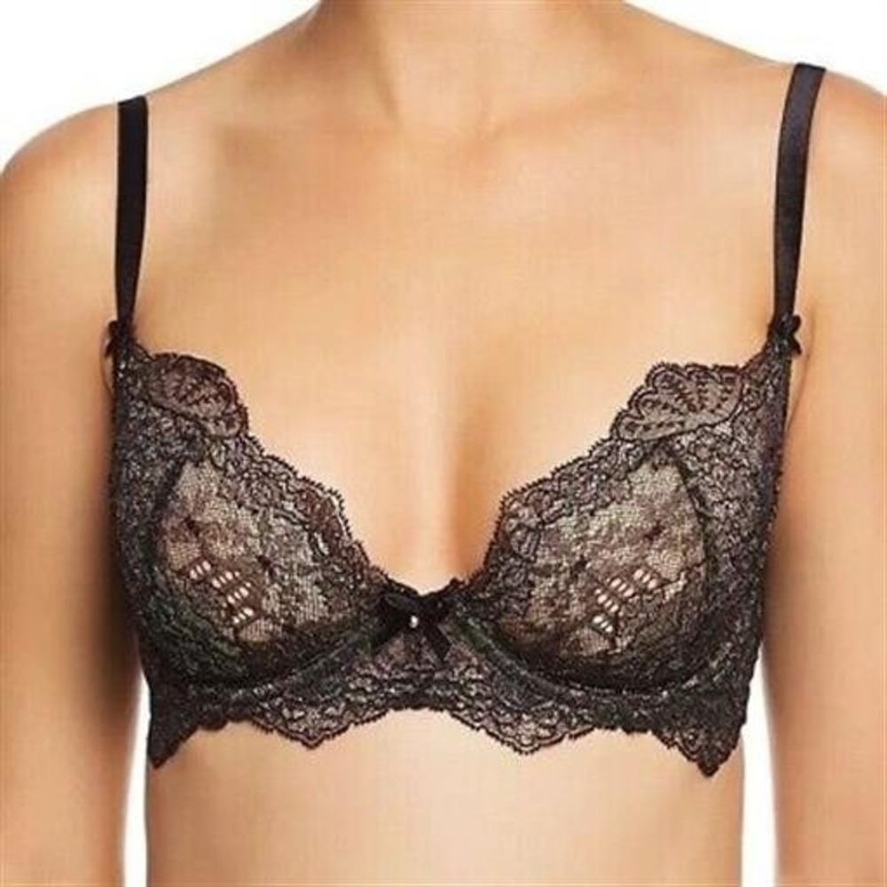 NWT Dita Von Teese 32D Lurex Lace UW Bra D59015 Blue 121913